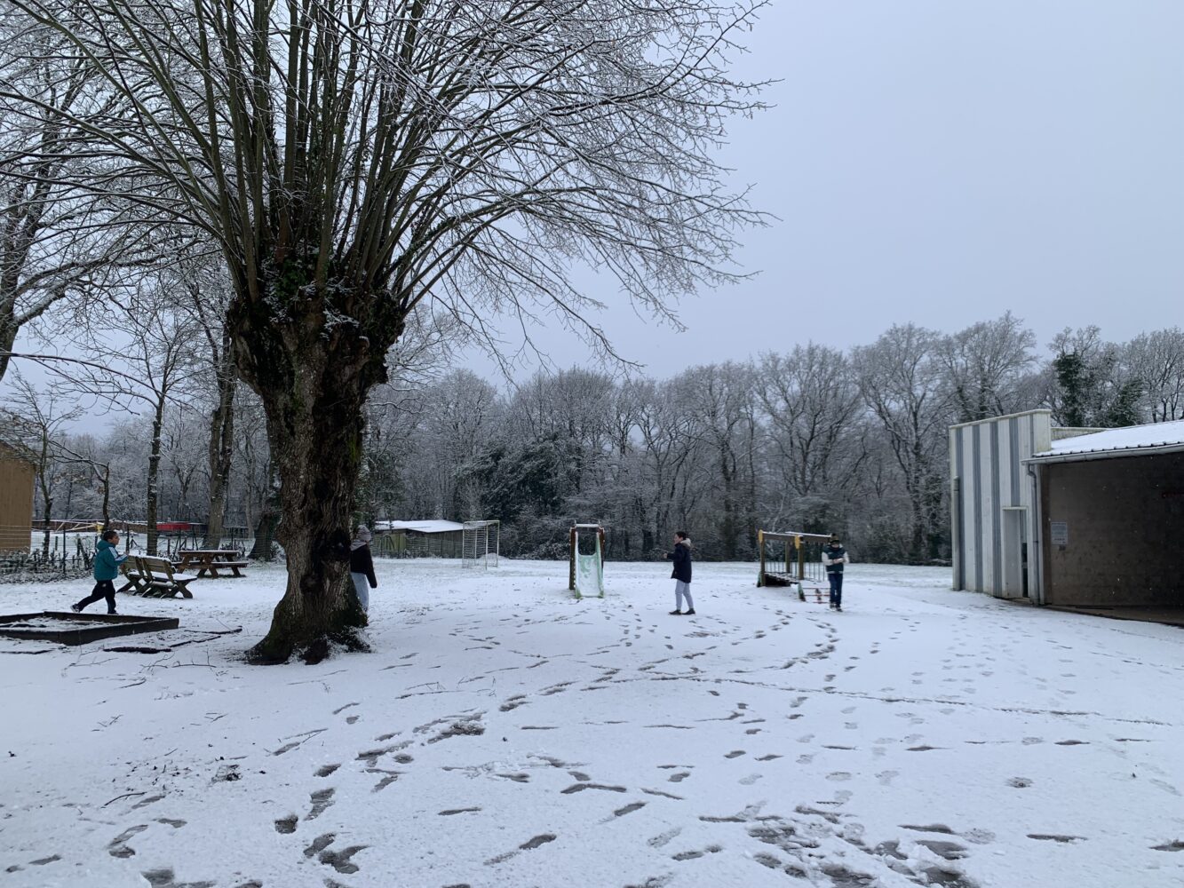 De la neige à l’école !